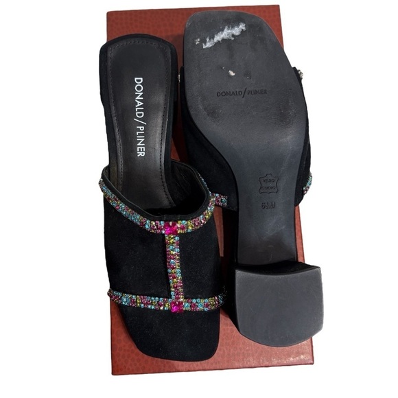 Donald Pliner IOB Bete Crystal Embellished Heeled Slide Sandals - Picture 4 of 5